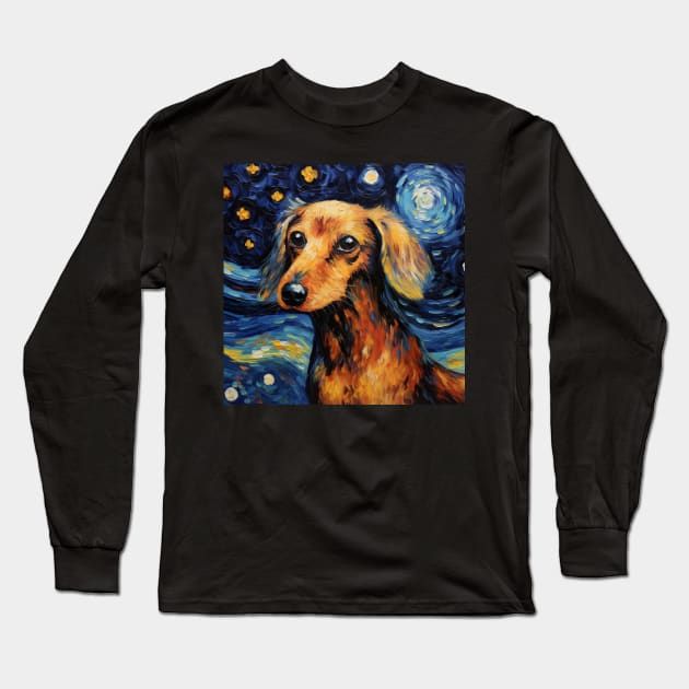 Dachshund Night Long Sleeve T-Shirt by NatashaCuteShop